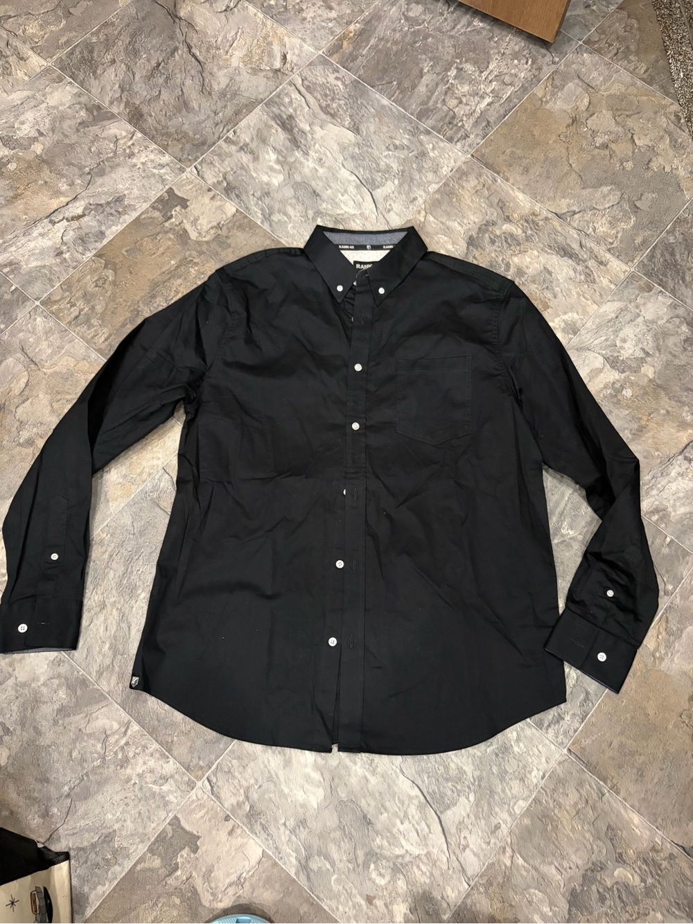 Rank 45 Mens basics twill long sleeve button down western shirt medium